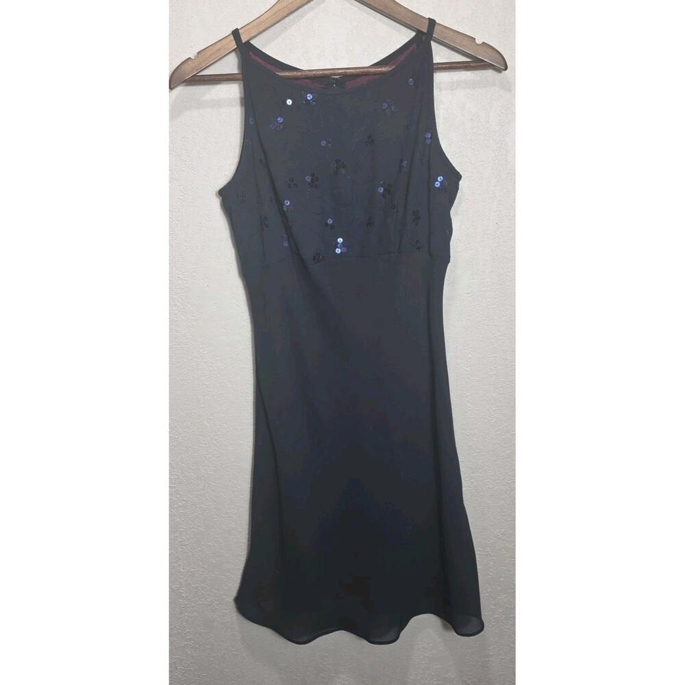 VTG Gunne Sax Dress Navy Whimsigoth Y2K Jessica McClintock Sheath Sequin 5/6 90s